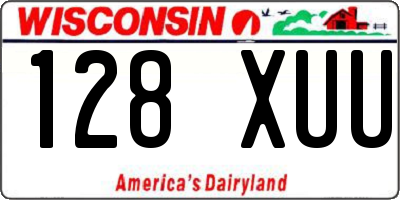 WI license plate 128XUU