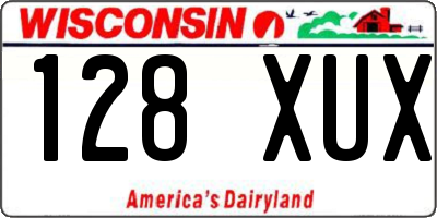 WI license plate 128XUX