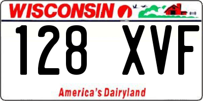 WI license plate 128XVF