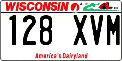 WI license plate 128XVM