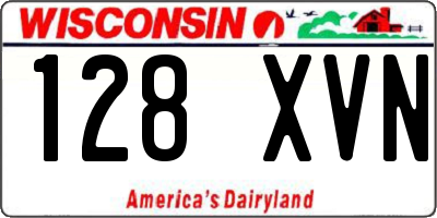 WI license plate 128XVN