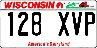 WI license plate 128XVP
