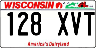 WI license plate 128XVT