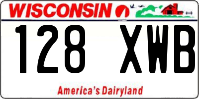 WI license plate 128XWB