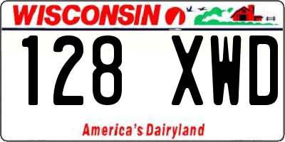 WI license plate 128XWD