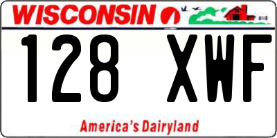 WI license plate 128XWF