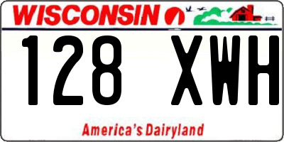 WI license plate 128XWH