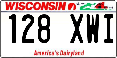 WI license plate 128XWI