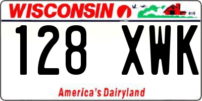 WI license plate 128XWK