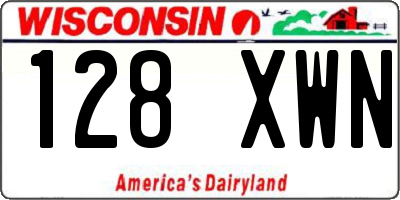 WI license plate 128XWN