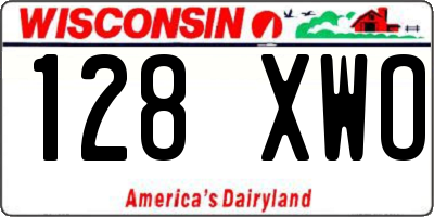 WI license plate 128XWO