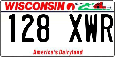 WI license plate 128XWR