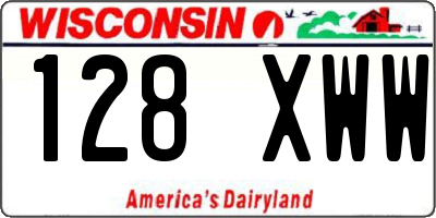 WI license plate 128XWW