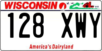 WI license plate 128XWY