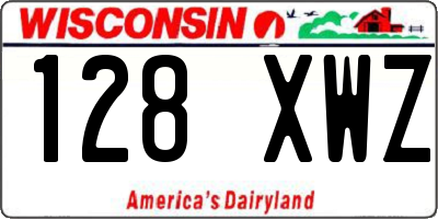 WI license plate 128XWZ
