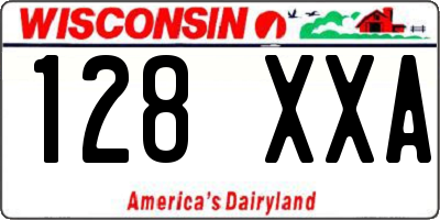 WI license plate 128XXA
