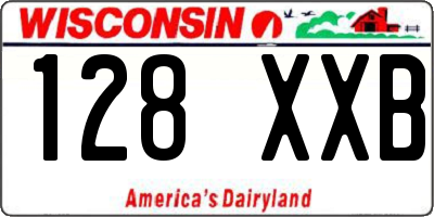 WI license plate 128XXB