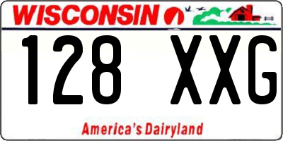 WI license plate 128XXG