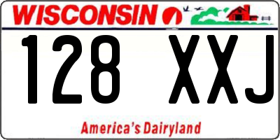 WI license plate 128XXJ