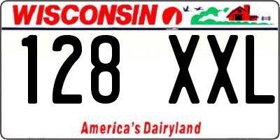 WI license plate 128XXL