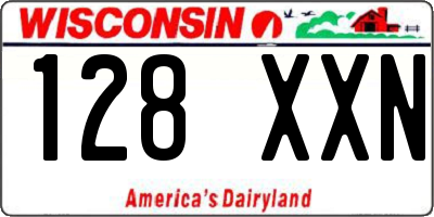 WI license plate 128XXN