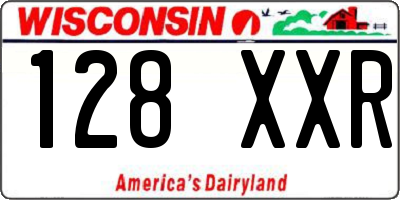 WI license plate 128XXR