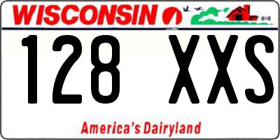 WI license plate 128XXS