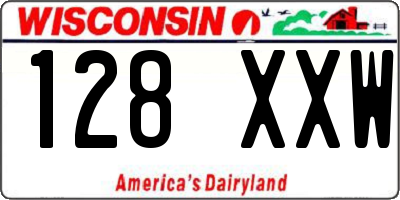 WI license plate 128XXW