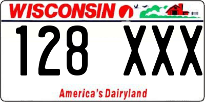 WI license plate 128XXX