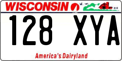 WI license plate 128XYA