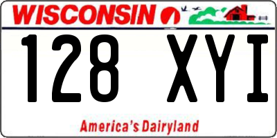 WI license plate 128XYI