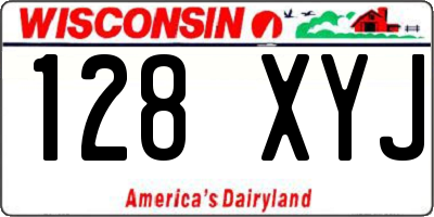 WI license plate 128XYJ