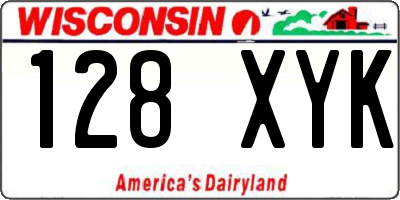 WI license plate 128XYK