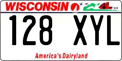 WI license plate 128XYL