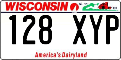 WI license plate 128XYP