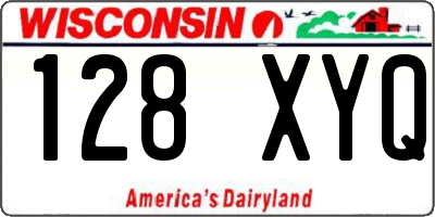 WI license plate 128XYQ