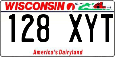 WI license plate 128XYT