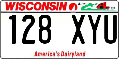 WI license plate 128XYU