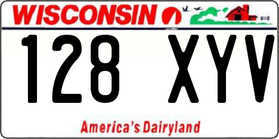 WI license plate 128XYV