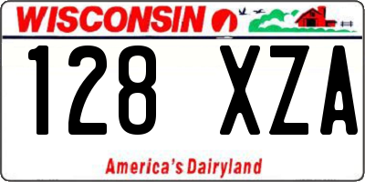 WI license plate 128XZA