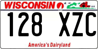 WI license plate 128XZC