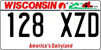 WI license plate 128XZD