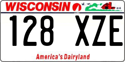 WI license plate 128XZE