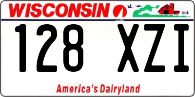 WI license plate 128XZI