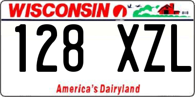 WI license plate 128XZL