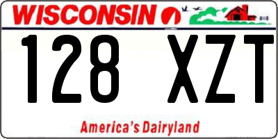 WI license plate 128XZT