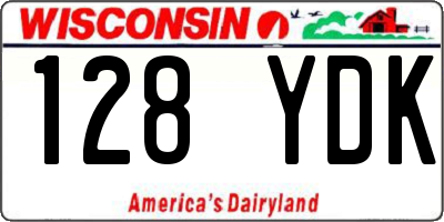 WI license plate 128YDK