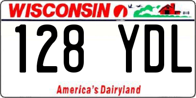 WI license plate 128YDL