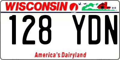 WI license plate 128YDN