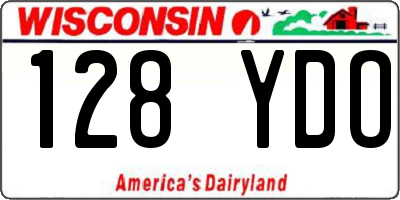WI license plate 128YDO